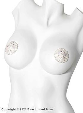 Self-adhesive nipple cover/patch, pearls